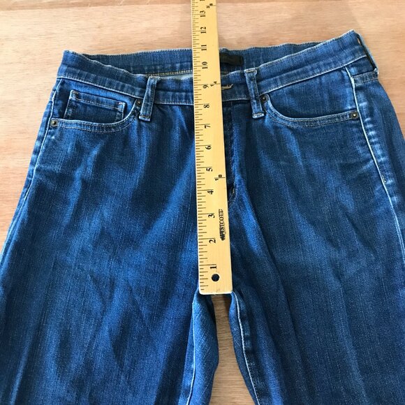 Uniqlo Skinny Straight Jeans Women 26 Blue Mid Rise Medium Wash Kaihara Fabric - Picture 9 of 12